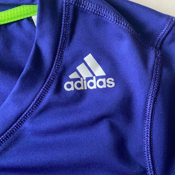 Adidas Purple Tech Fit Fitted T-shirt, Size XS - Picture 3 of 3